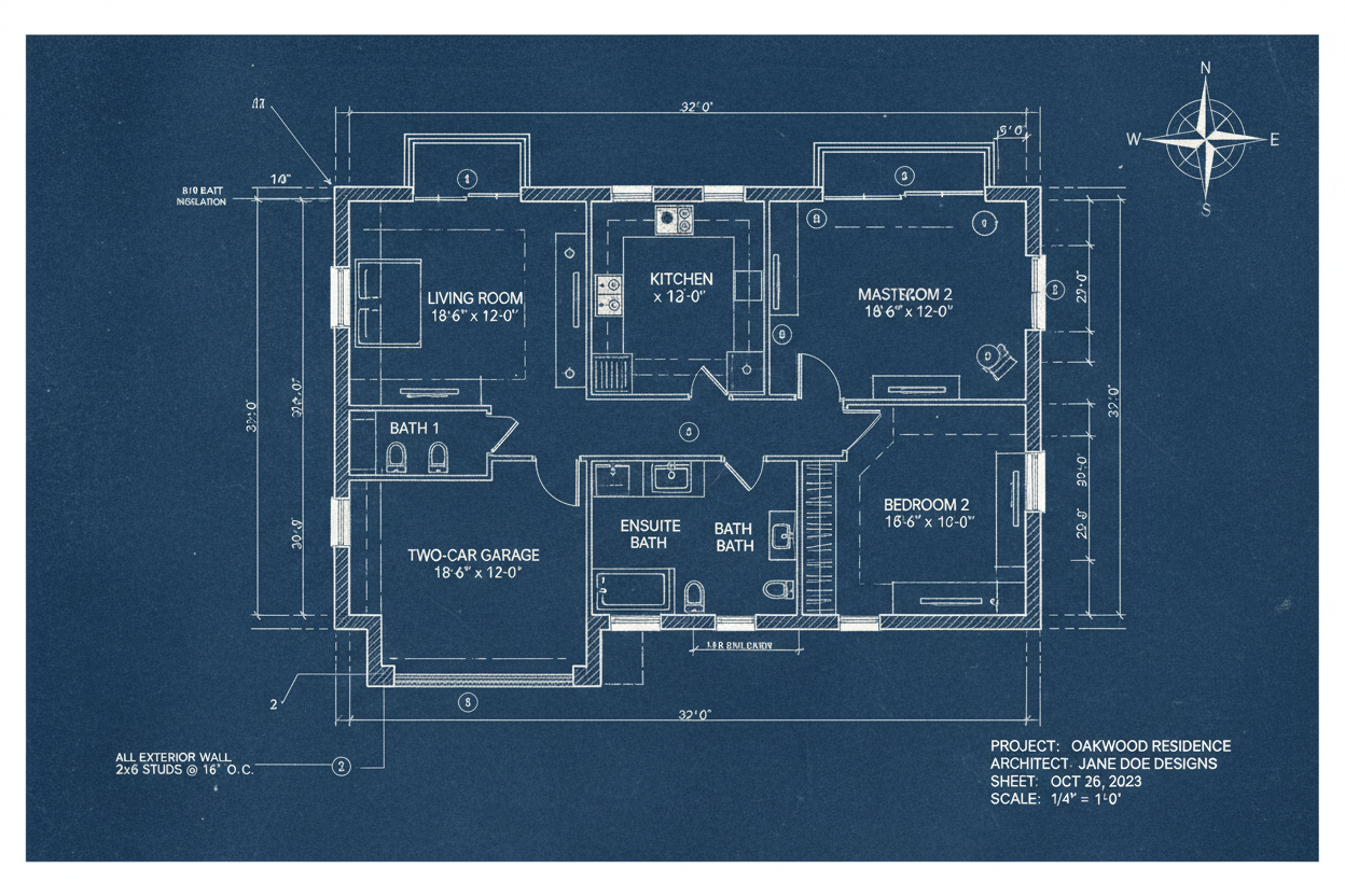 blue print of residential home